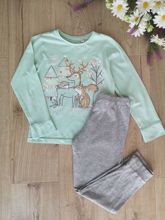 Piżama dziewczęca dwuczęściowa Bembi i Leśne zwierzęta r.122/128 C&A
