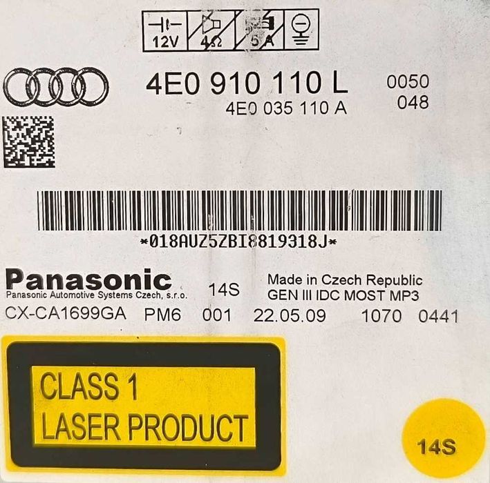 Rádio / Auto Rádio 4E0910110L - AUDI A4 B8 Avant