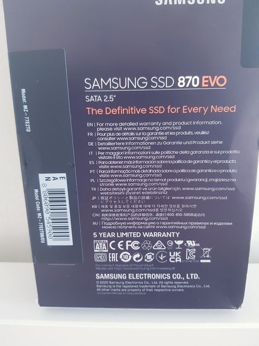 Nowy dysk SSD Samsung 870 EVO Sata 2.5", 2TB