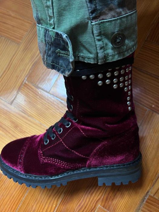 Botins em pele e veludo Catarina Martins Shoes