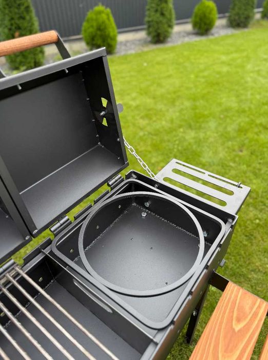 Мангал з кришками для барбекю та підставкою під казан метал 5 мм