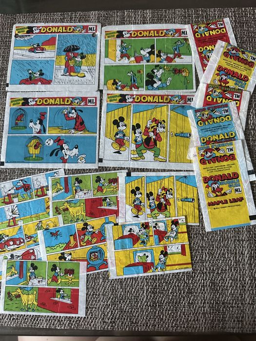 Historyjki owijki donald z gum vintage prl