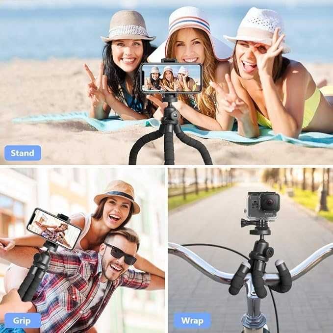 Elastyczny statyw do Tel GoPro z pilotem 360° tripod mini lekki 829