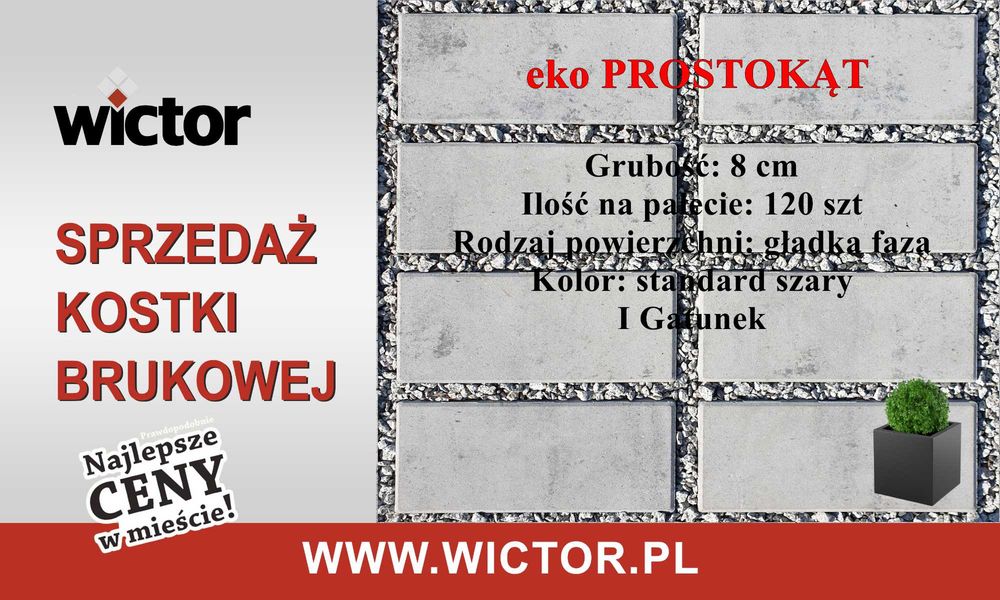 Kostka brukowa eko Prostokąt KOST-BET- sprzedaż kostki brukowej