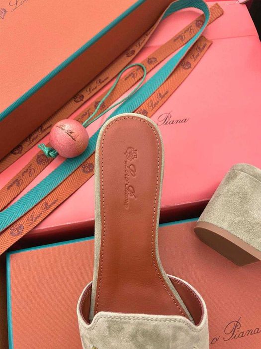 Damskie klapki Loro Piana My Charms na obcasie