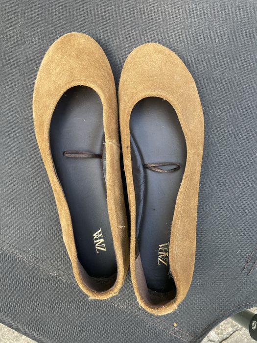 Замшеві балетки zara, 38 розмір, у стілка 24 см