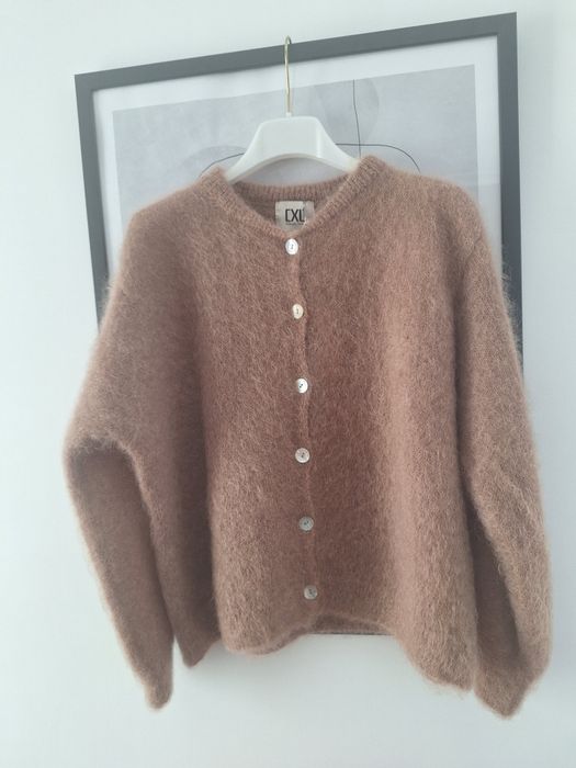 Cxl kardigan sweter 74% kid moher kolor camel