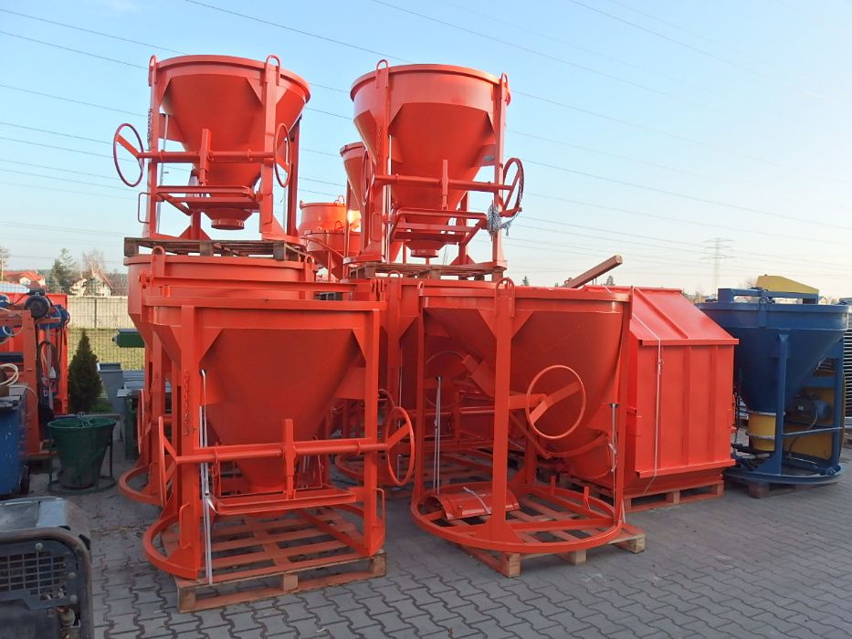 Kubeł pojemnik zbiornik dźwigowy do betonu ZB 500/2000L kastra bomba