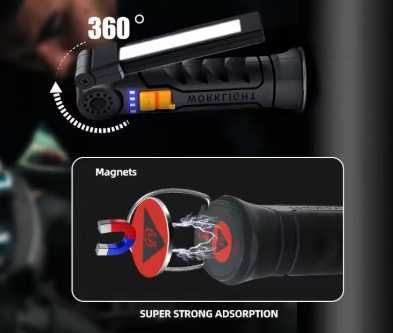 Lanterna LED Portátil Recarregável com Luz COB