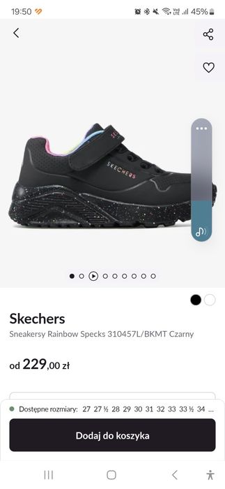Buty Skechers Uno Lite Rainbow Specks 34 (310457L-BK