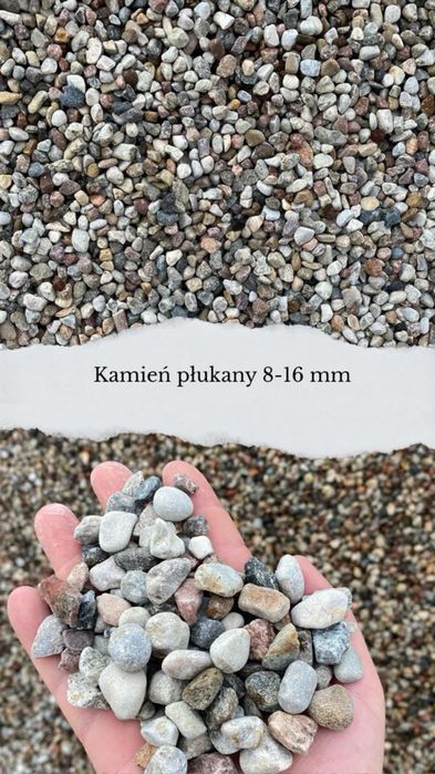 Kamień plukany 2-8, 8-16, 16-32, piasek, żwir, tłuczeń. Transport