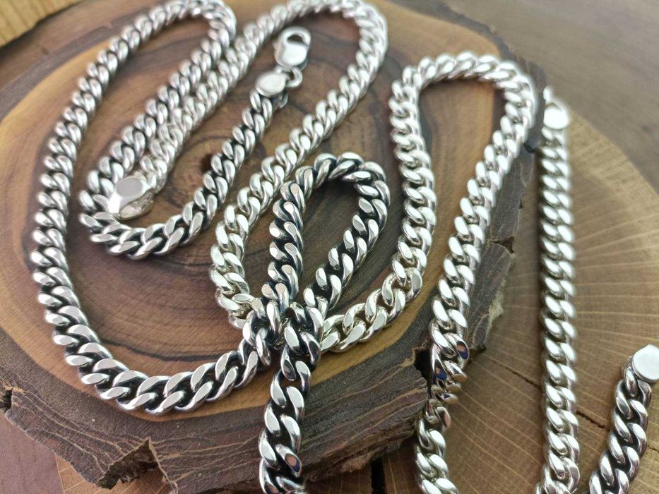 Серебряная цепь Панцирная, цепочка мужская. Срібний чоловічий ланцюг