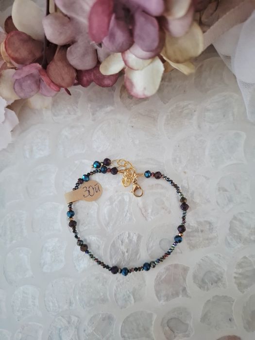 Bransoletka handmade z naturalnych kamieni hematyt