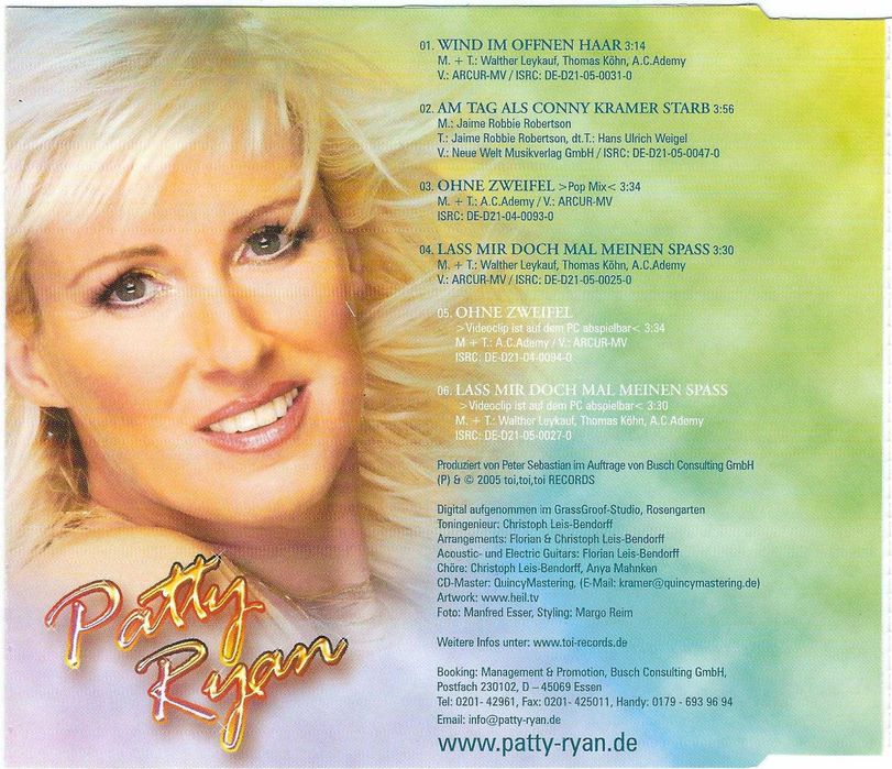 Maxi CD Patty Ryan - Wind Im Offnen Haar (2005) (Toi, Toi, Toi Records)
