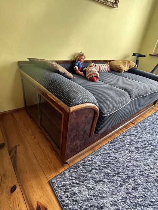 Wypoczynek kanapa leżanka z szafeczką vintage prl 2szt