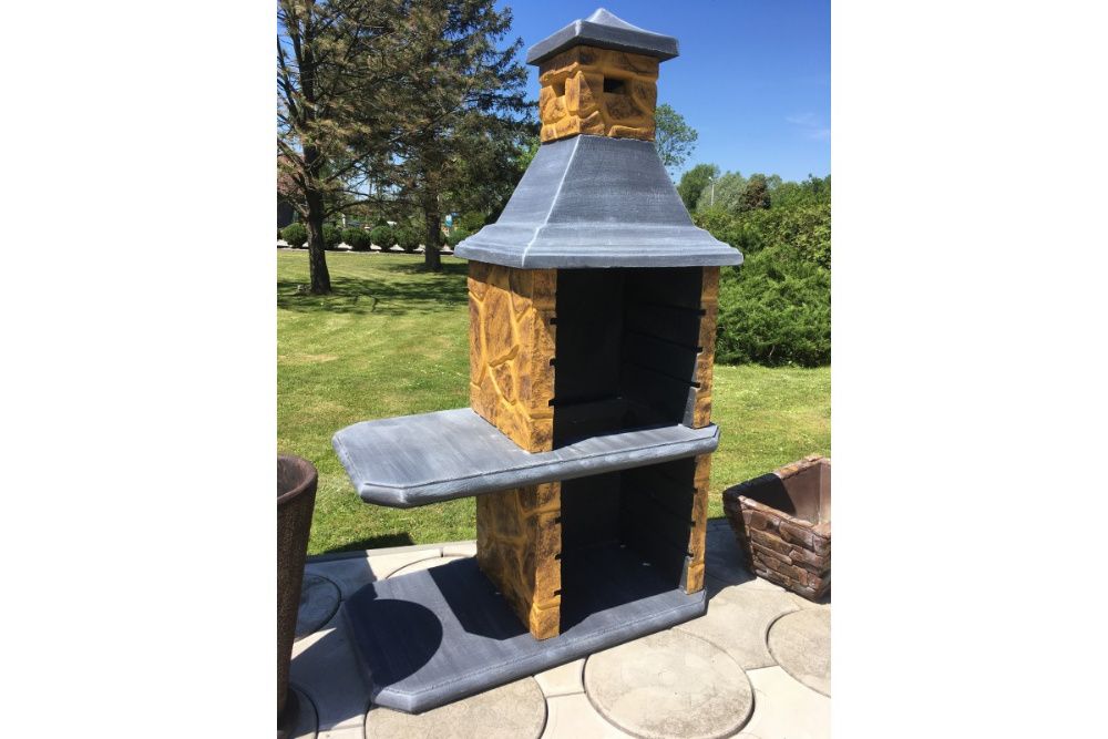 Grill Betonowy - Malowany Ruszt  Nierdzewny Palenisko