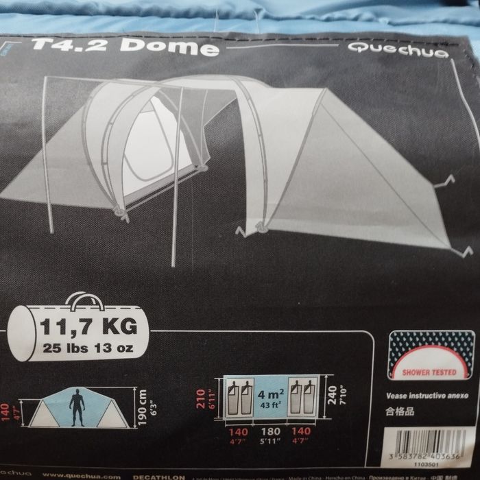 Tenda de campismo, decathlon 4.2 dome, 4 pessoas