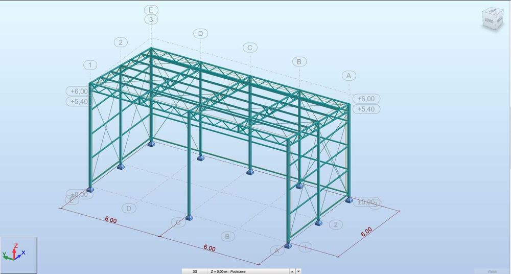 Konstrukcja stalowa -12x6 wiata jednospadowa *od ręki* - producent
