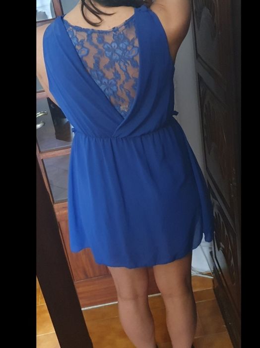 Vestido azul cerimónia