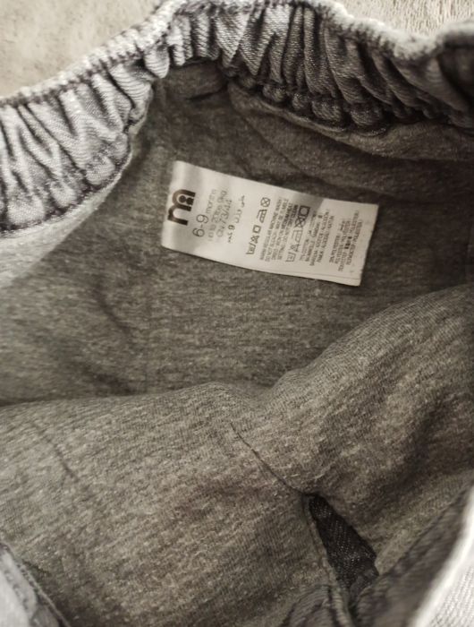 Spodnie jeansowe Mothercare 6-9 miesięcy 68-74cm joggery podwójne#1192