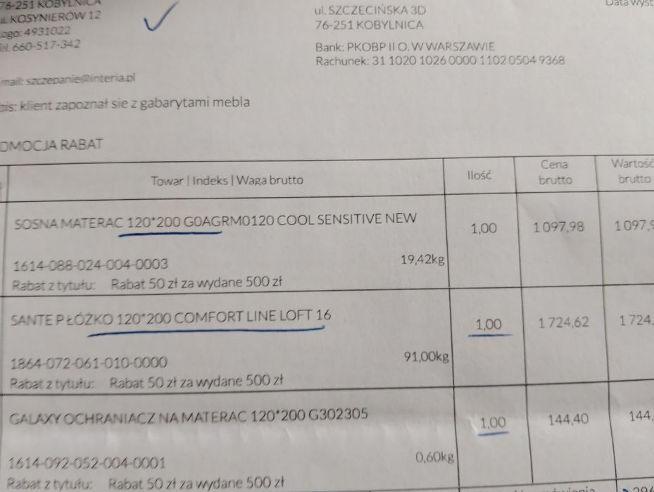 Nowe łóżko 120/200 Agata Meble