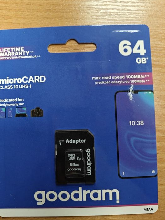 Карта памяти Micro SD 128GB (Class 10) + Adapter Goodram