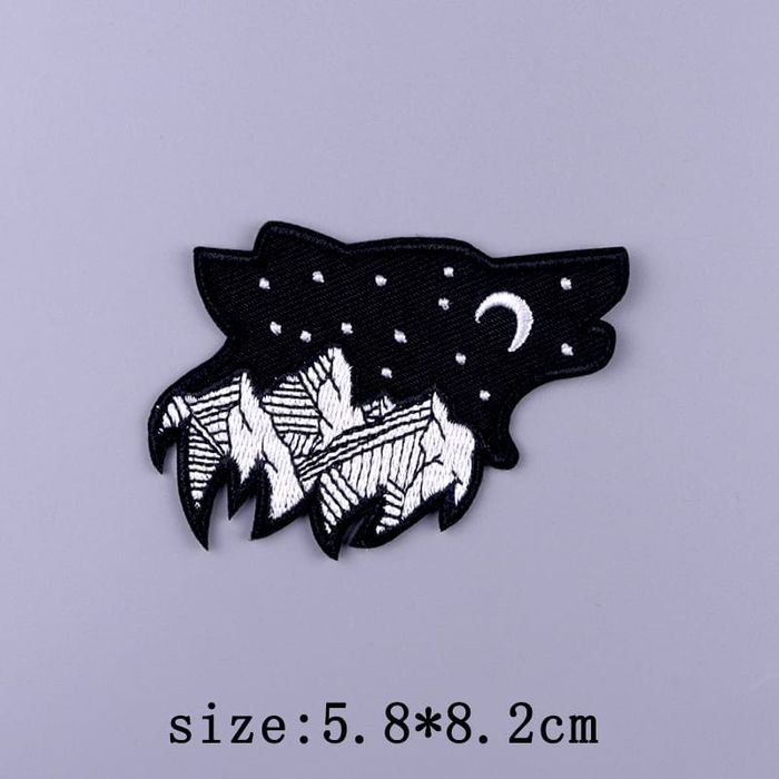 Naszywka naprasowanka na plecak ubranie wilk góry księżyc