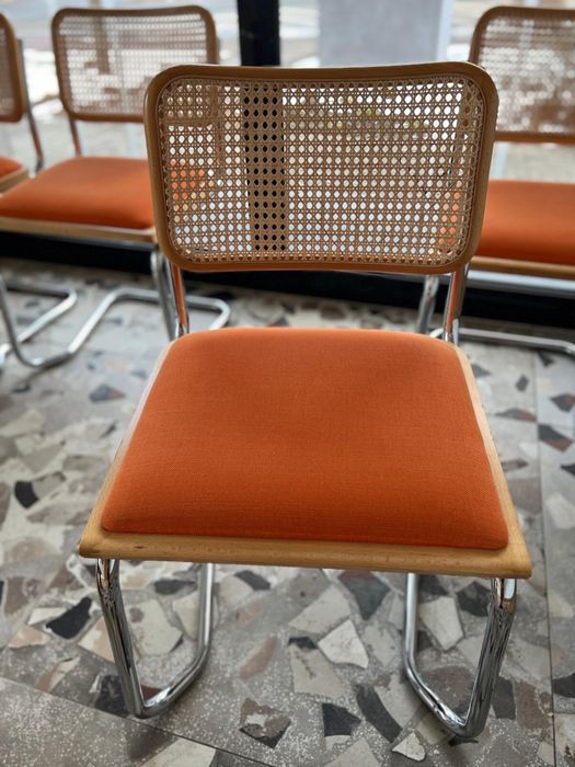 7 Ratanowych krzeseł w stylu Cesca – design Marcela Breuera, Bauhaus, vintage