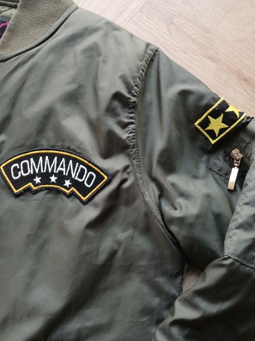 Kurtka pilotka military bomberka vintage khaki naszywki Butik / S / 36