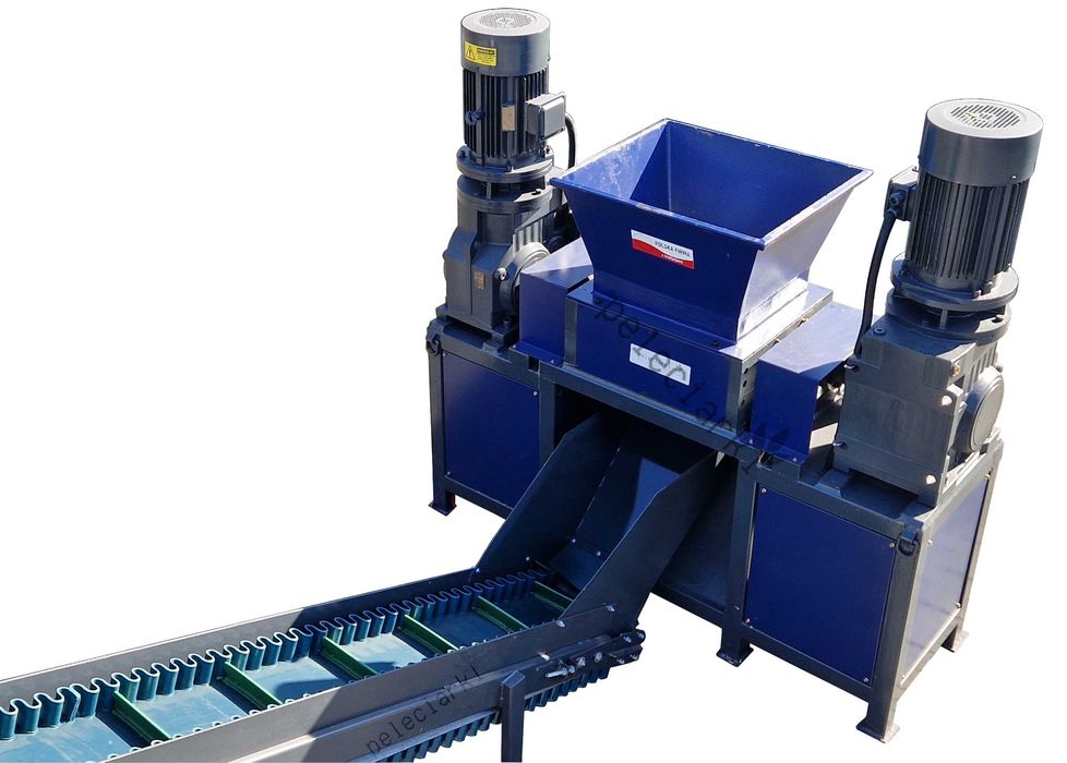 ZESTAW Kruszarka 30 kW + Taśmociąg + Stojak BIGBAG Recykling Pakowanie