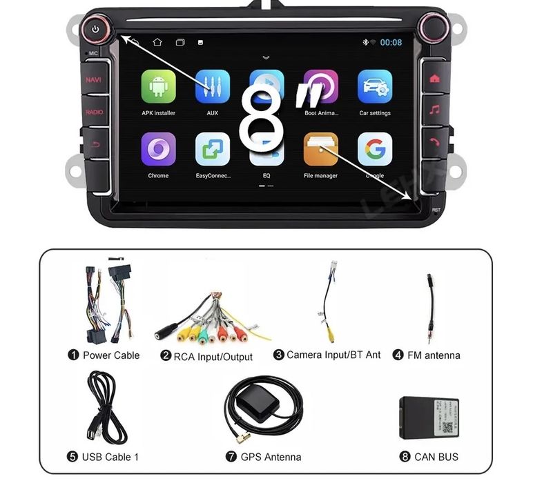 Магнитола Volkswagen,Skoda,Seat Автомагнитола Android