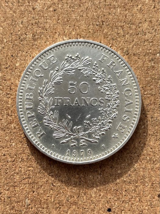 Срібна монета 50 франків 1979 року Франція