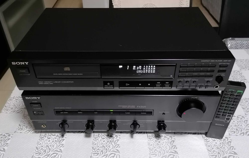 Amplificador Sony TA-F435R + Leitor De Sony CDP-497, Excelente Estado
