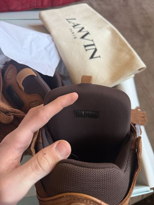Кроссовки Lanvin Curb Suede Sneakers Tan — zdjęcie 4
