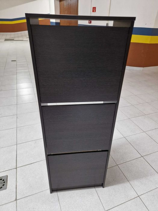 Sapateira Ikea Bissa Preto Castanho com 3 compartimentos