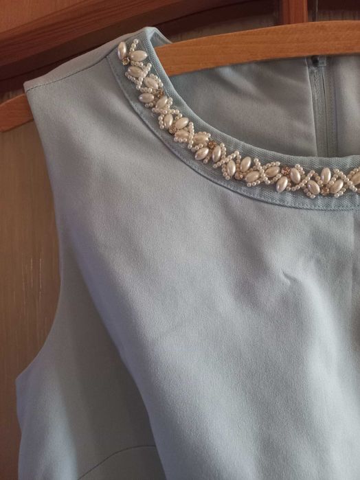 Sukienka elegancka ołówkowa ORSAY 38 błękitna