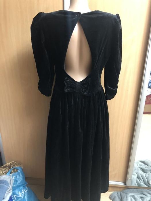 Оксамитова сукня вінтажна Laura Ashley шикарное платье бархатное m