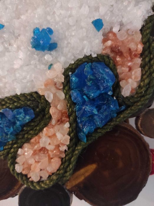 Unikatowy zegar ścienny handmade – drewno i kamień | rustykalny / boho