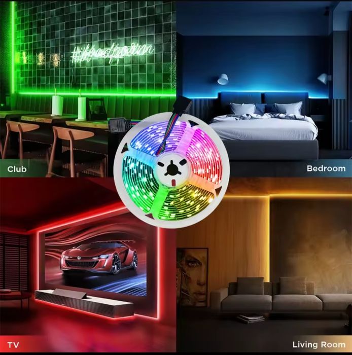 Світлодіодна стрічка 10м - 300грн RGB  пульт 44 кнопки Найнижчі ціни