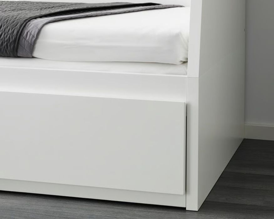 Cama FLEKKE Ikea Cama individual/dupla com 2 Gavetas Branco, 80x200cm.