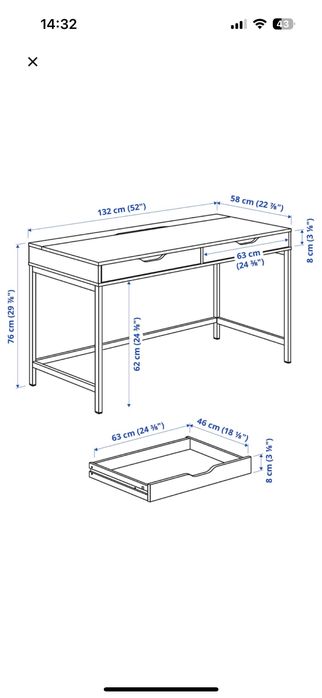 Biurko + komoda ALEX Ikea