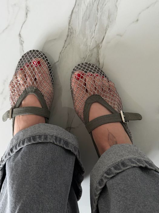 Балетки сетка alaia со стразами