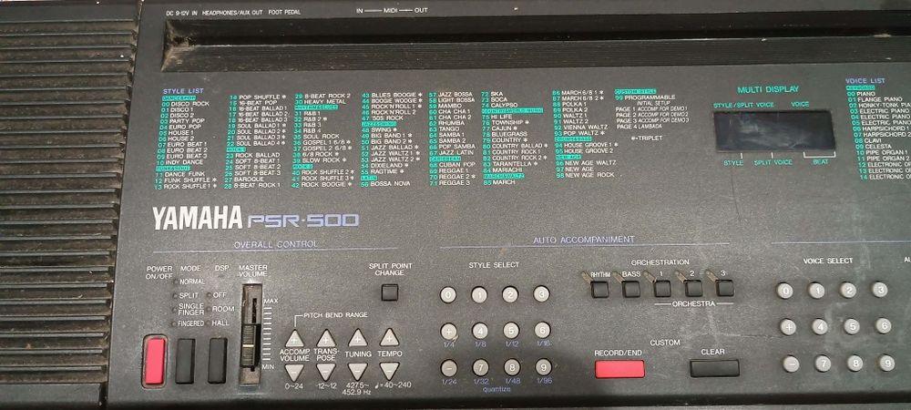 Yamaha PSR-500 uszkodzony, nie uruchamia się, na części w całości