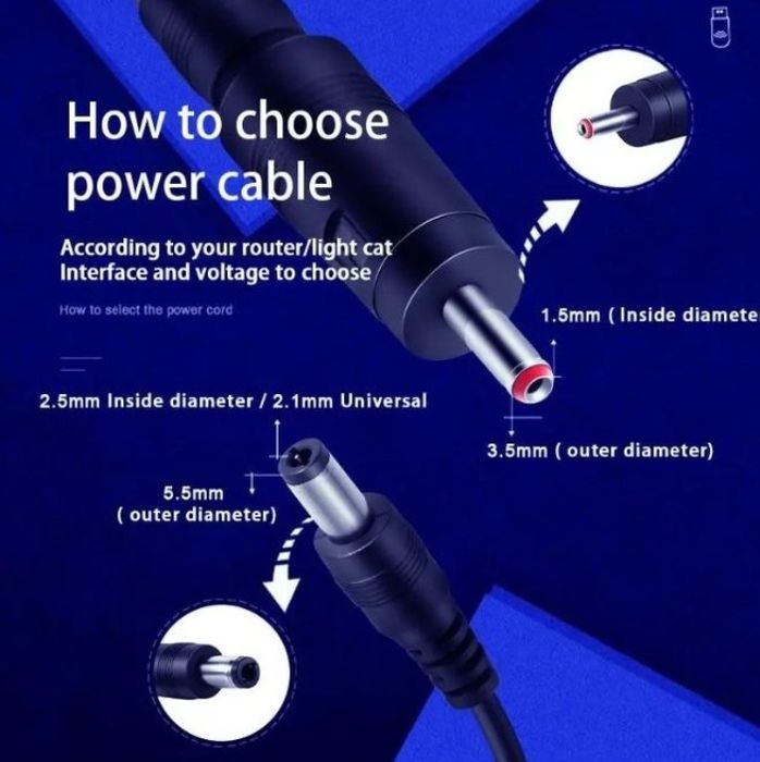 Кабель живлення для Wi-Fi Роутера 9V-12V.