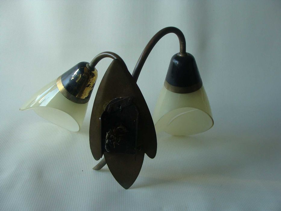 Dwupunktowa lampa ścienna z lat 50 rockabilly styl mid-century