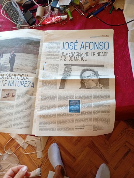 José Afonso jornal INATEL - homenagem no Trindade - 21/03/2017- 3 páginas-12E-19 PCs CD Roms- Cada 5E ou 19-80E - 5 PC CDs cada 5E ou 4-12E Desde 2E