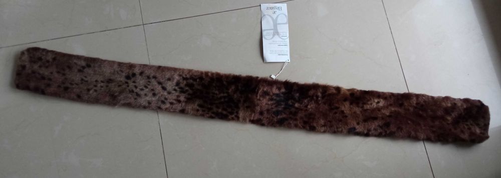 ELEGANCE 100%lama naturalna kołnierz szal etola 110x11cm