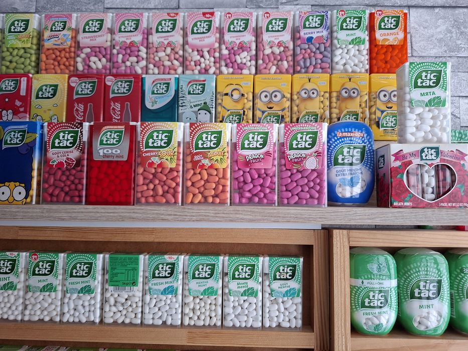 Kolekcja cukierków tic tac tik tak