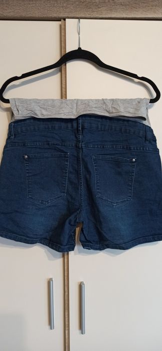 Krótkie spodenki jeansowe ciążowe rozm 42 L + gratis bluzka esmara M