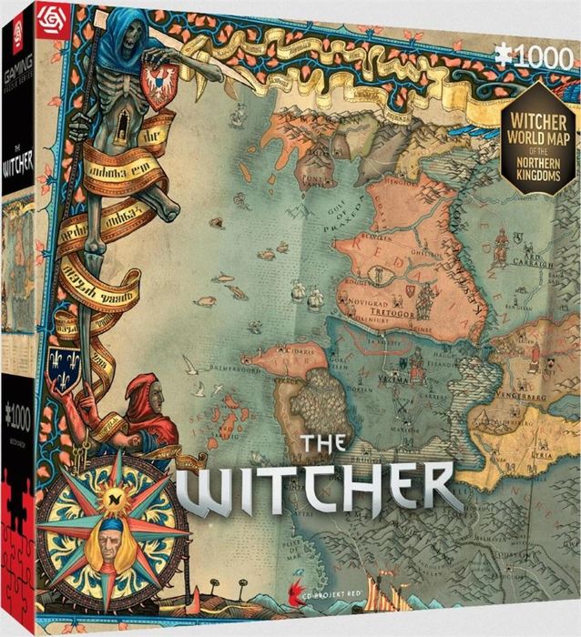 Puzzle 1000 Wiedźmin: The Nothern Kingdoms pudełko,261x268 mm